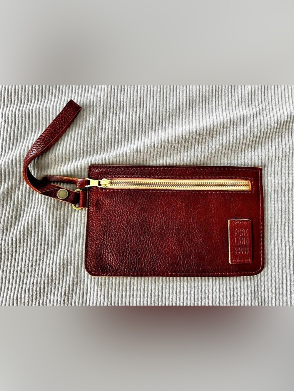 Portland Leather Goods Adriana Pouch Wristlet Brown